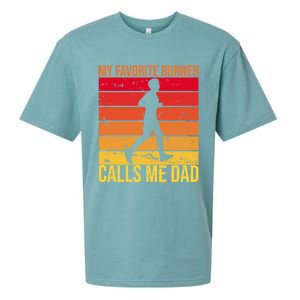 My Favorite Runner Calls Me Dad Running FatherS Day Gift Sueded Cloud Jersey T-Shirt