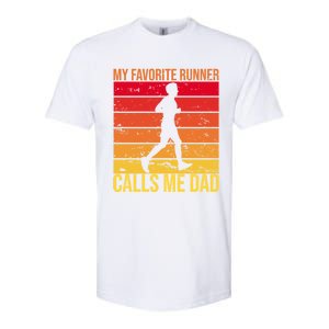 My Favorite Runner Calls Me Dad Running FatherS Day Gift Softstyle CVC T-Shirt