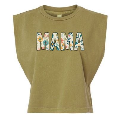 Mama Floral Retro Garment-Dyed Women's Muscle Tee