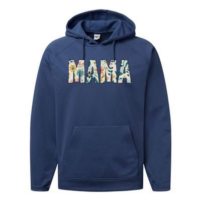 Mama Floral Retro Performance Fleece Hoodie