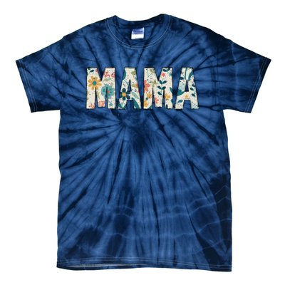 Mama Floral Retro Tie-Dye T-Shirt