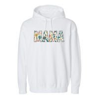 Mama Floral Retro Garment-Dyed Fleece Hoodie