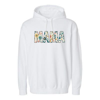 Mama Floral Retro Garment-Dyed Fleece Hoodie