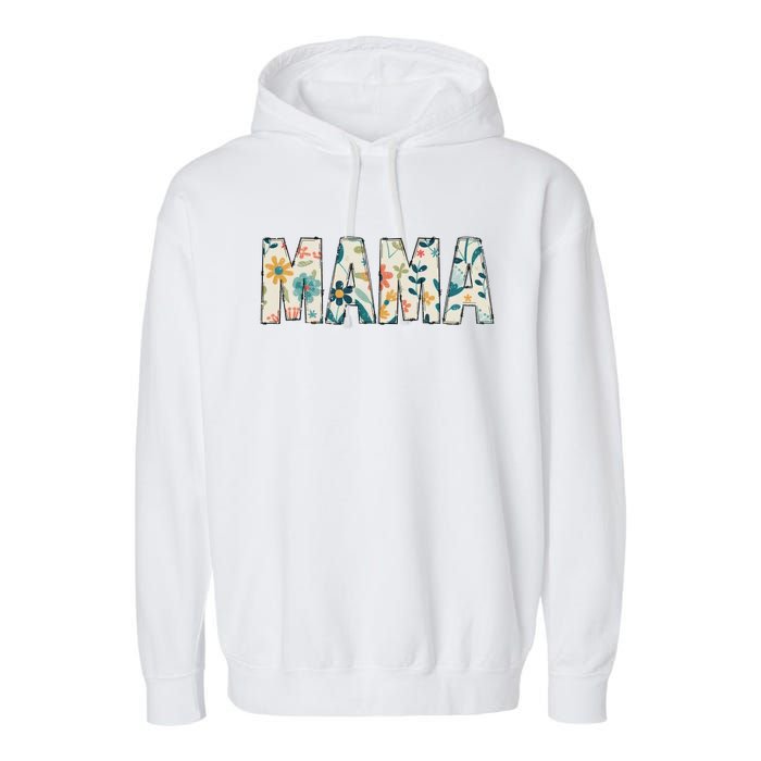 Mama Floral Retro Garment-Dyed Fleece Hoodie