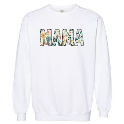 Mama Floral Retro Garment-Dyed Sweatshirt