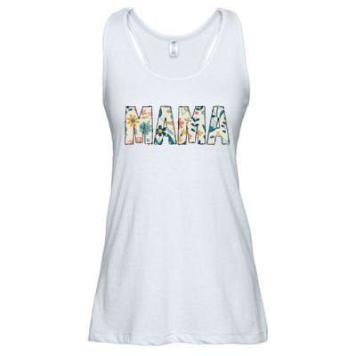 Mama Floral Retro Ladies Essential Flowy Tank