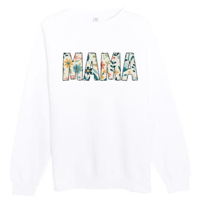 Mama Floral Retro Premium Crewneck Sweatshirt