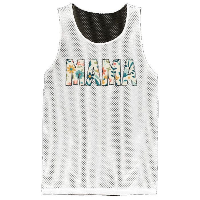 Mama Floral Retro Mesh Reversible Basketball Jersey Tank