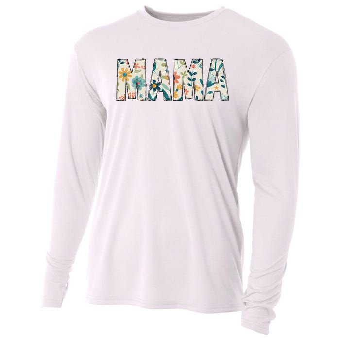 Mama Floral Retro Cooling Performance Long Sleeve Crew