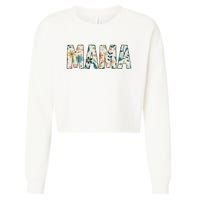 Mama Floral Retro Cropped Pullover Crew