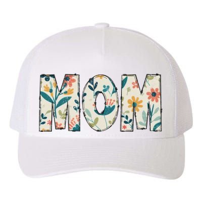 Mom Floral Retro Yupoong Adult 5-Panel Trucker Hat