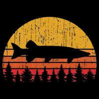 Muskie Fishing Retro Musky Fisherman Treeline Sunset Impact Tech Backpack