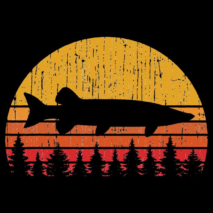 Muskie Fishing Retro Musky Fisherman Treeline Sunset Impact Tech Backpack