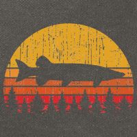 Muskie Fishing Retro Musky Fisherman Treeline Sunset Cotton Canvas Backpack