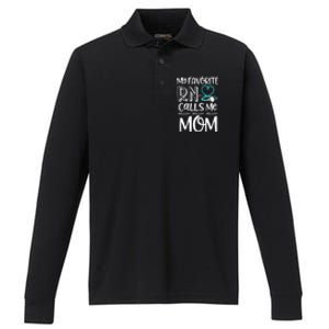 My Favorite Rn Calls Me Mom Nurse Gift From Daughter Performance Long Sleeve Polo