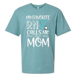 My Favorite Rn Calls Me Mom Nurse Gift From Daughter Sueded Cloud Jersey T-Shirt