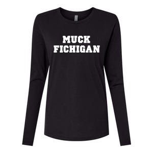 Muck Fichigan Rivalry Womens Cotton Relaxed Long Sleeve T-Shirt