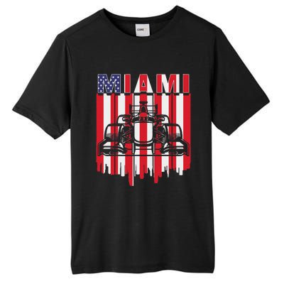 Miami Formula Racing Track Circuit United States Flag Tall Fusion ChromaSoft Performance T-Shirt