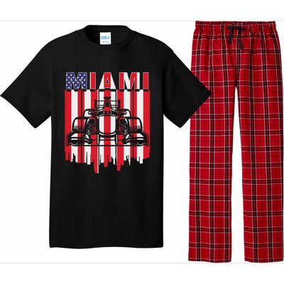 Miami Formula Racing Track Circuit United States Flag Pajama Set