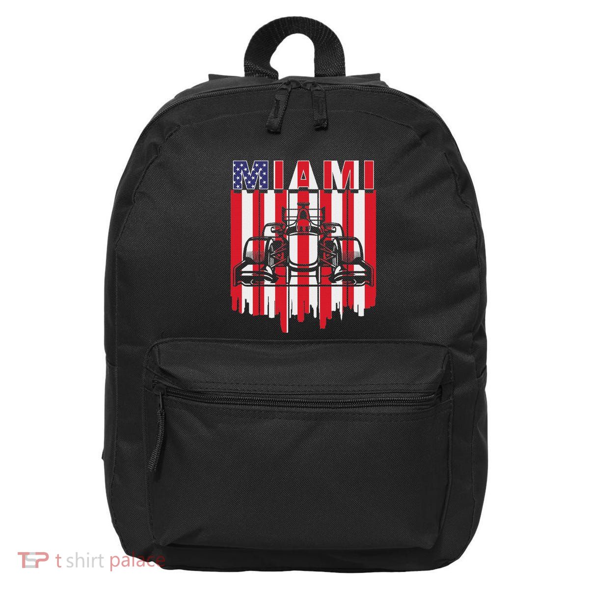 Miami Formula Racing Track Circuit United States Flag 16 in Basic Backpack