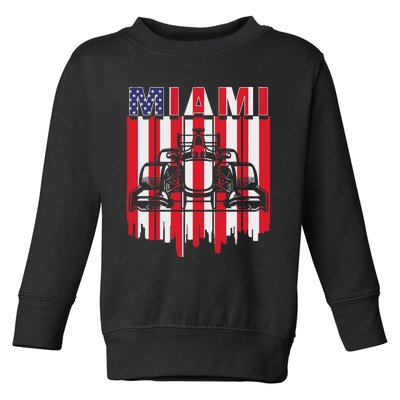 Miami Formula Racing Track Circuit United States Flag Toddler Sweatshirt