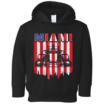 Miami Formula Racing Track Circuit United States Flag Toddler Hoodie