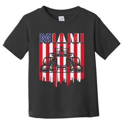 Miami Formula Racing Track Circuit United States Flag Toddler T-Shirt