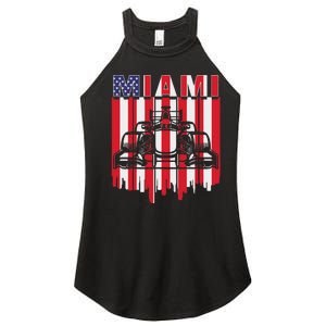 Miami Formula Racing Track Circuit United States Flag Women's Perfect Tri Rocker Tank