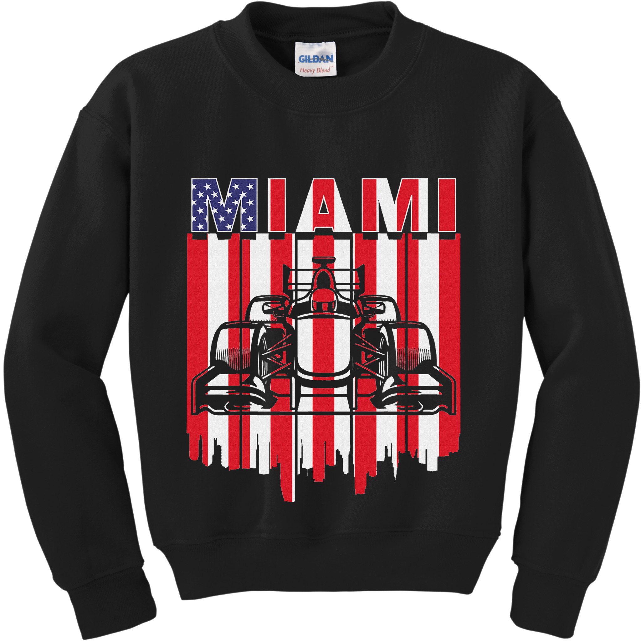 Miami Formula Racing Track Circuit United States Flag Kids Sweatshirt