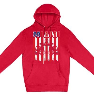 Miami Formula Racing Track Circuit United States Flag Premium Pullover Hoodie