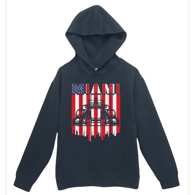 Miami Formula Racing Track Circuit United States Flag Urban Pullover Hoodie