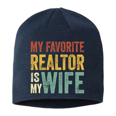 My Favorite Realtor Is My Wife Husband Dad Vintage Sustainable Beanie