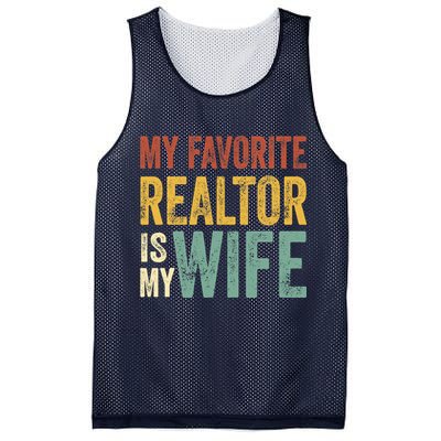 My Favorite Realtor Is My Wife Husband Dad Vintage Mesh Reversible Basketball Jersey Tank