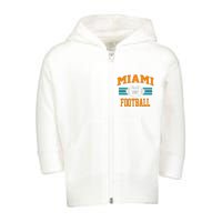 Miami Football Retro Sports Fan Gear Toddler Zip Fleece Hoodie