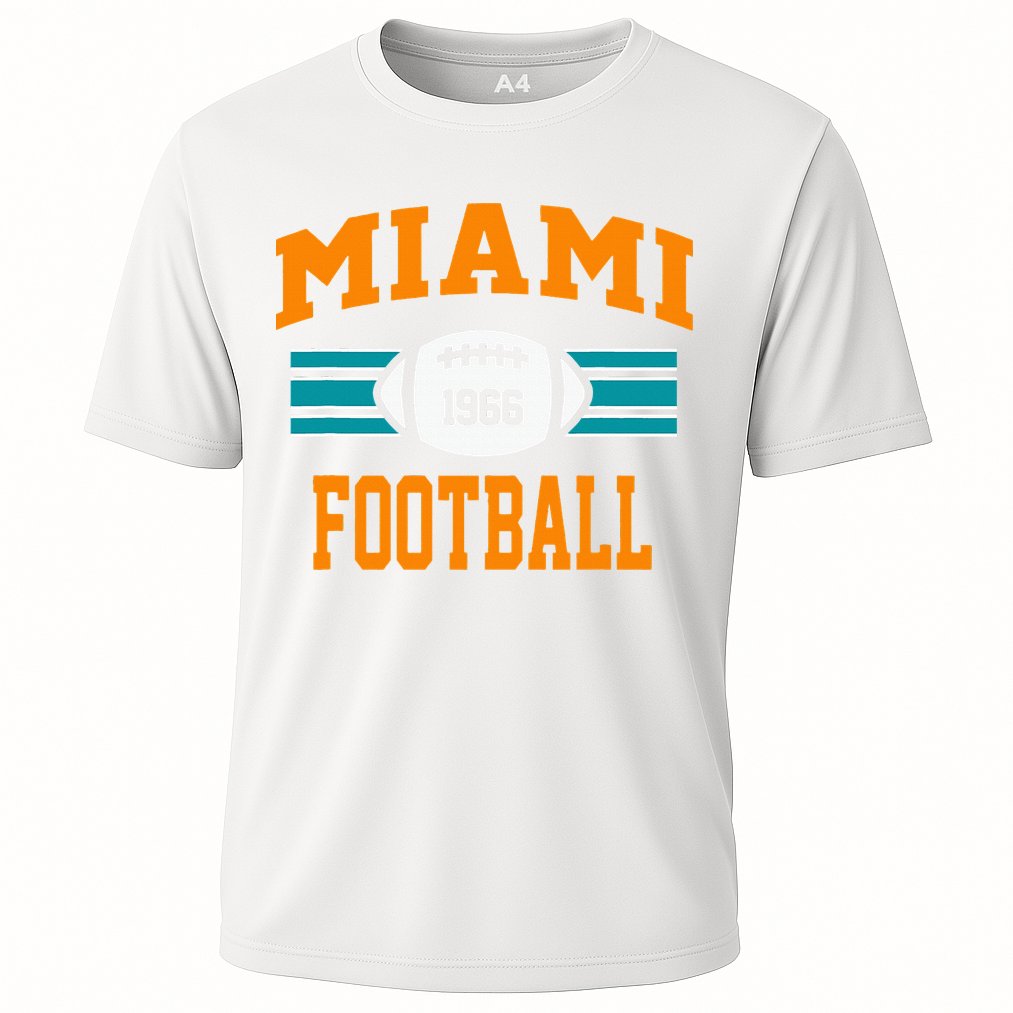Miami Football Retro Sports Fan Gear Cooling Performance Crew T-Shirt