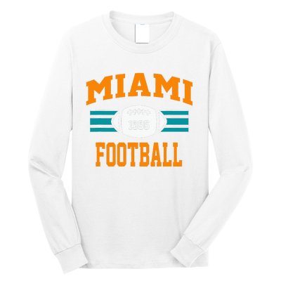 Miami Football Retro Sports Fan Gear Long Sleeve Shirt