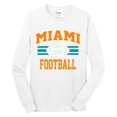 Miami Football Retro Sports Fan Gear Tall Long Sleeve T-Shirt