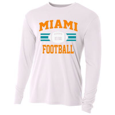 Miami Football Retro Sports Fan Gear Cooling Performance Long Sleeve Crew