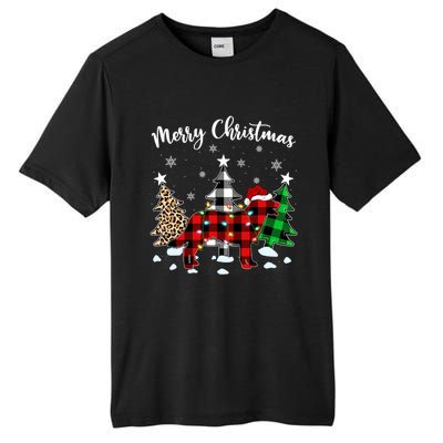 Matching Family Red Plaid Labrador Retriever Dog Christmas Cute Gift Tall Fusion ChromaSoft Performance T-Shirt