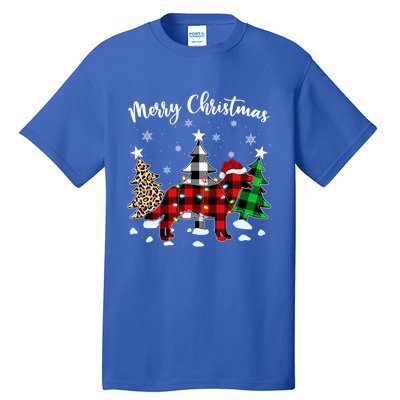 Matching Family Red Plaid Labrador Retriever Dog Christmas Cute Gift Tall T-Shirt