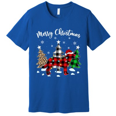 Matching Family Red Plaid Labrador Retriever Dog Christmas Cute Gift Premium T-Shirt