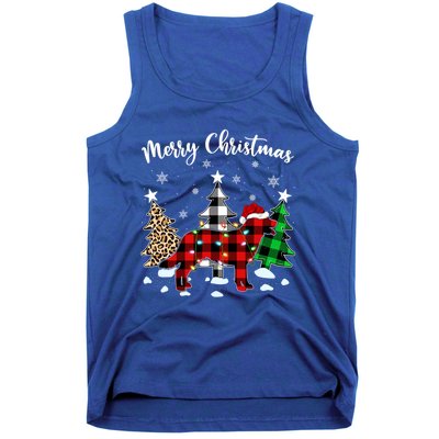 Matching Family Red Plaid Labrador Retriever Dog Christmas Cute Gift Tank Top