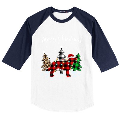 Matching Family Red Plaid Labrador Retriever Dog Christmas Cute Gift Baseball Sleeve Shirt