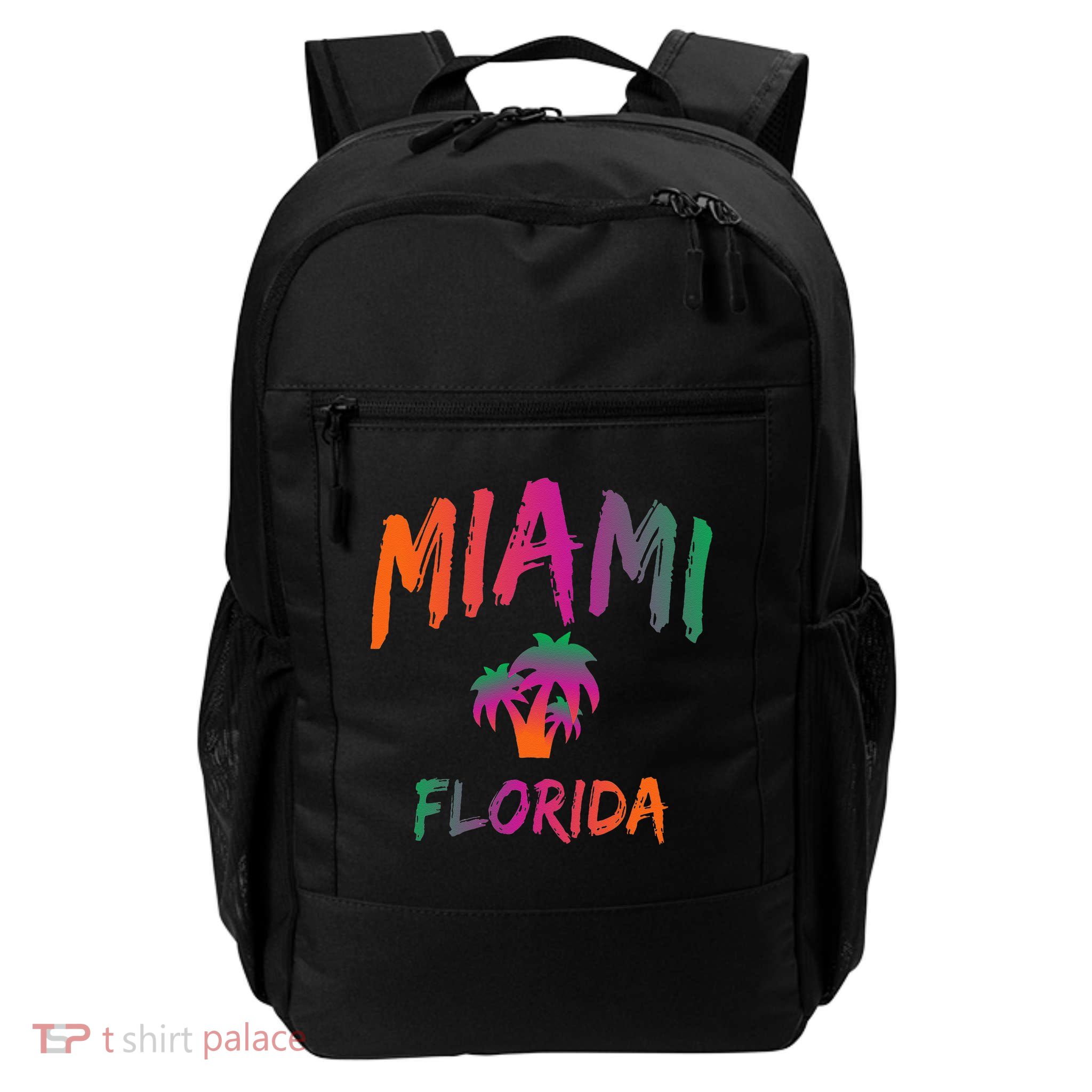 Miami Florida Retro Vintage Sunset Vaporwave Backpack