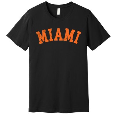 Miami Florida Retro Vintage Weathered Premium T-Shirt