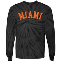 Miami Florida Retro Vintage Weathered Tie-Dye Long Sleeve Shirt