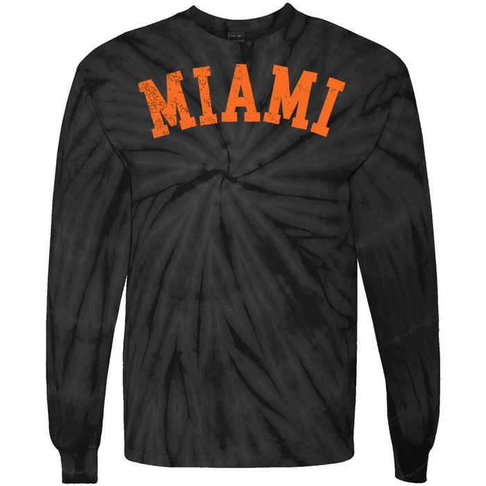 Miami Florida Retro Vintage Weathered Tie-Dye Long Sleeve Shirt