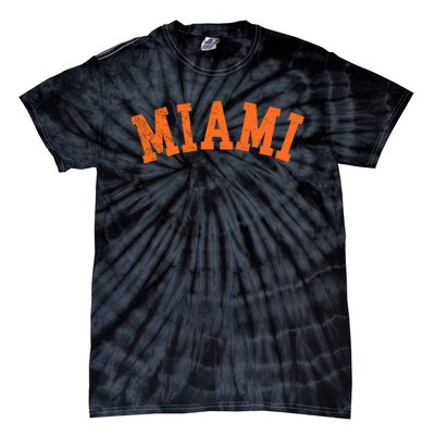 Miami Florida Retro Vintage Weathered Tie-Dye T-Shirt