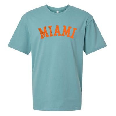 Miami Florida Retro Vintage Weathered Sueded Cloud Jersey T-Shirt