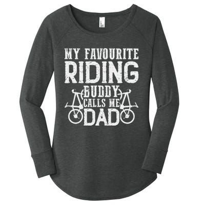 My Favourite Riding Buddy calls me Dad Downhill cycle Ride Women's Perfect Tri Tunic Long Sleeve Shirt